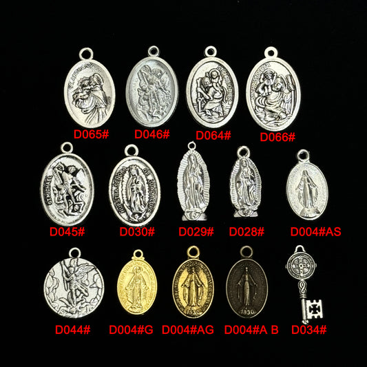 DIY Faith Charm Charms & Medals for Prayer Crafts - Vintage Zinc Alloy Medal pendants and other symbolic charm designs - Sew-on Charms for Prayer-themed Textiles, Bags, Gifts - Customizable Memorial Gift, Personalized Spiritual Crafting